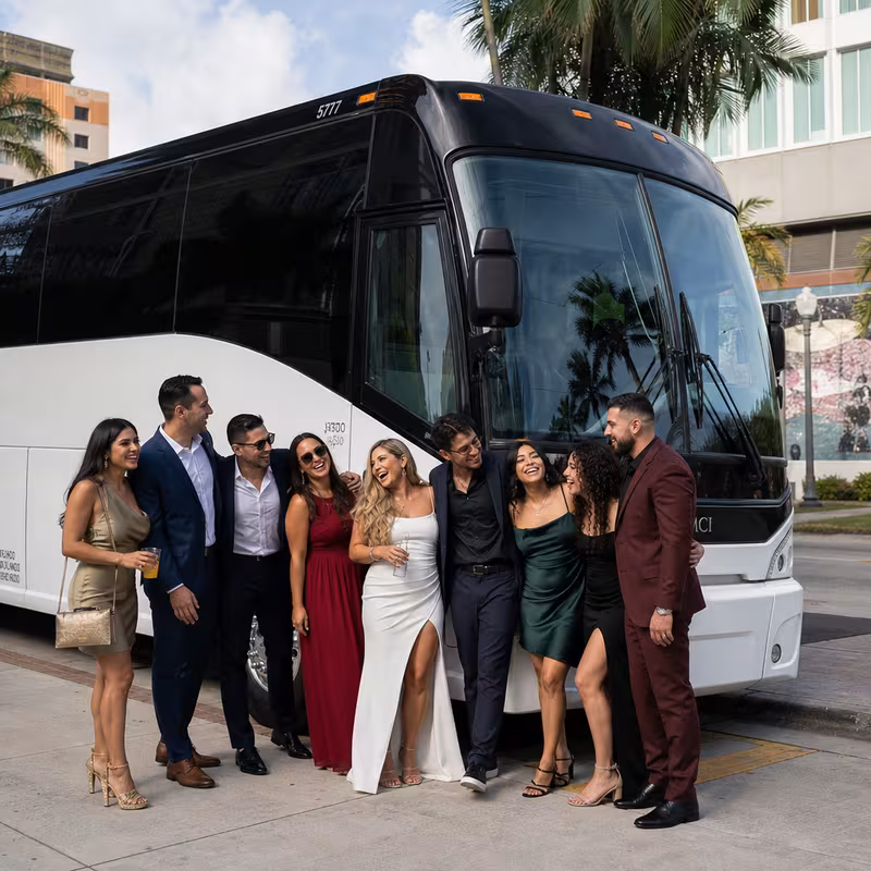 Passengers loading luggage while boarding an Davie group shuttle