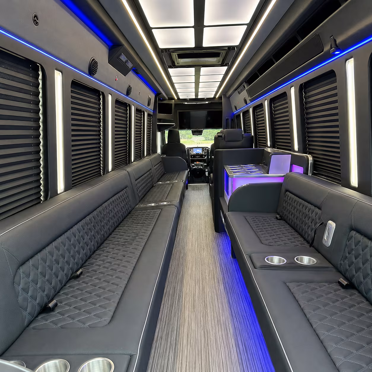 Davie Wedding Transportation party bus interior