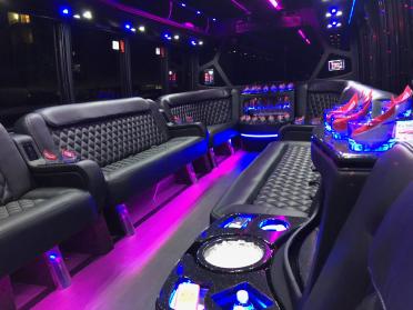 Coral Springs 15 Passenger Party Bus Interior