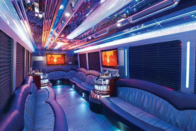 Boca Raton 20 Passenger Party Bus Interior