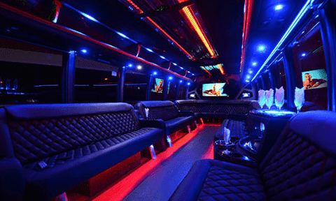 Boca Raton 30 Passenger Party Bus Black Interior