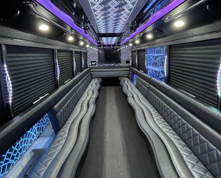 Deerfield Beach 30 Passenger Party Bus White Interior