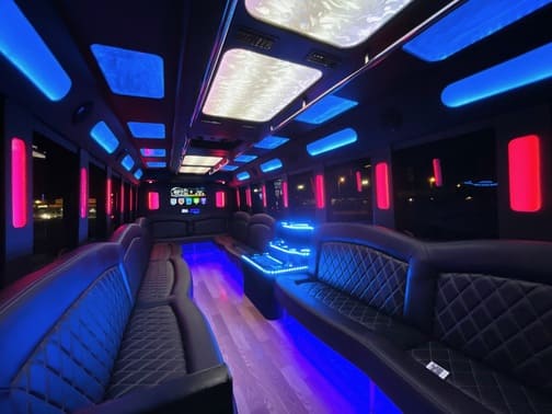 Hollywood 35 Passenger Party Bus Interior