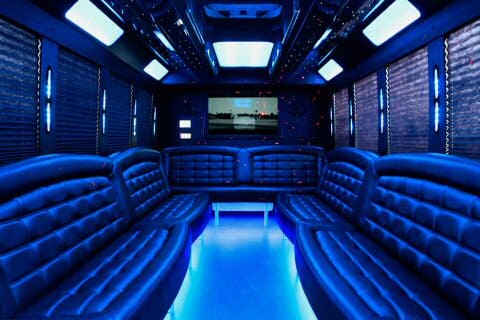 Coral Springs 36 Passenger Party Bus Interior