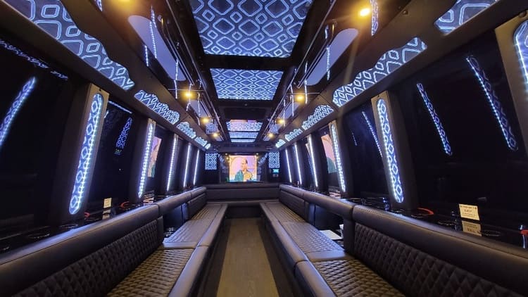 Davie 40 Passenger Limo Bus Interior